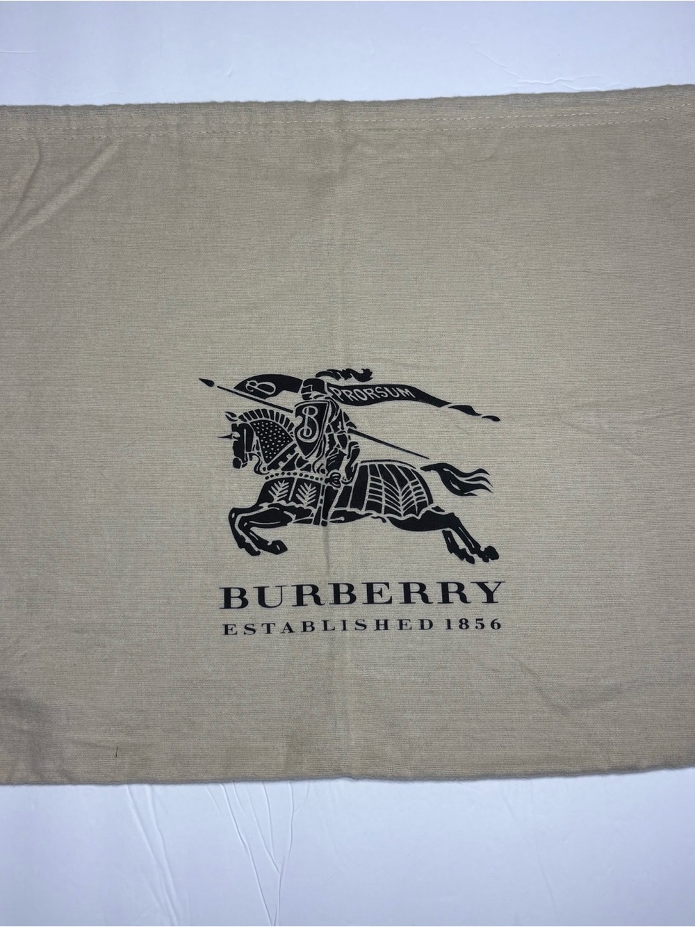 Burberry Black Logo on Beige Fabric Dust Bag